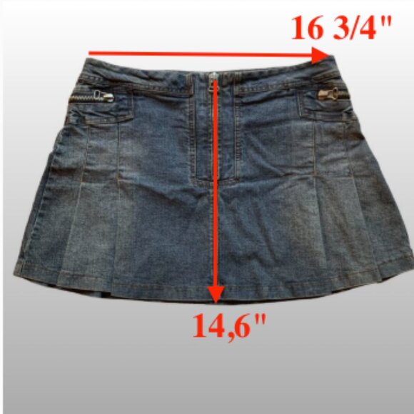 REQUEST - Denim - Blue Jeans Mini pleated skirt with zip details - medium - Picture 12 of 12